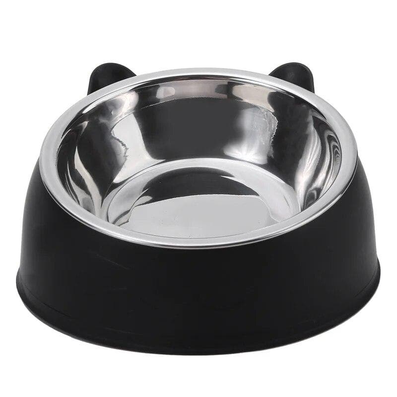 100ML Cat Dog Bowl 15 Degrees Raised Non Slip Puppy Base Cat Food Drinking Water Feeder Tilt Safeguard Neck Pet Bowl Accessories black