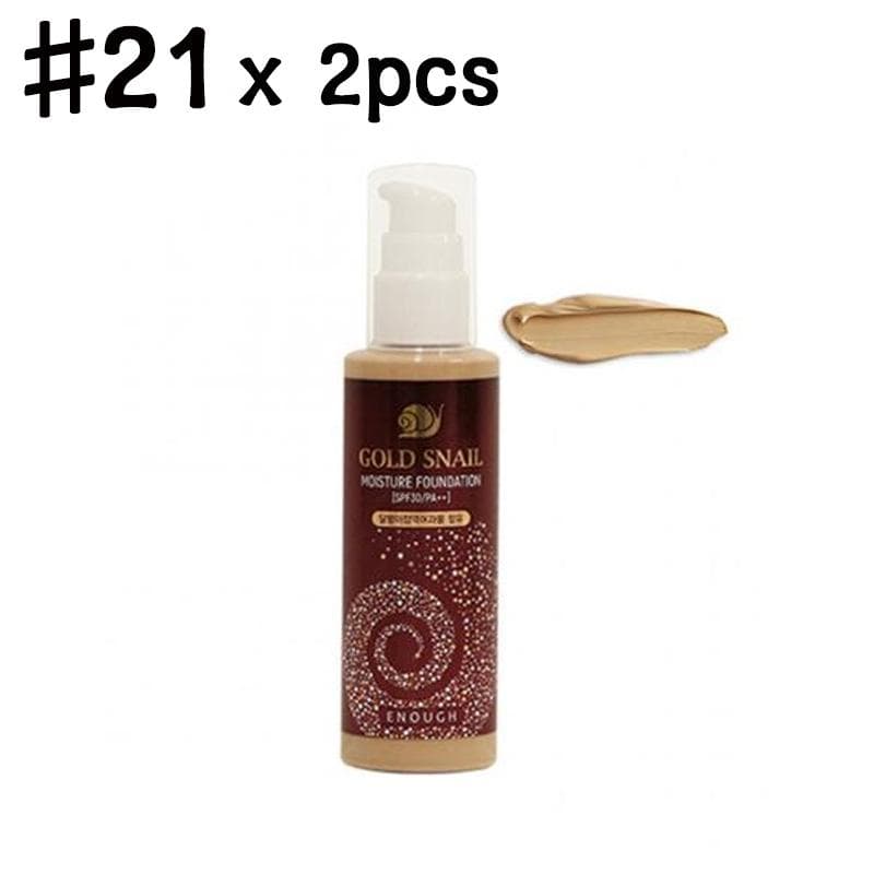 Enough Gold Snail Moisture Foundation 100ml (3 Options) #No.21 x 2PCS