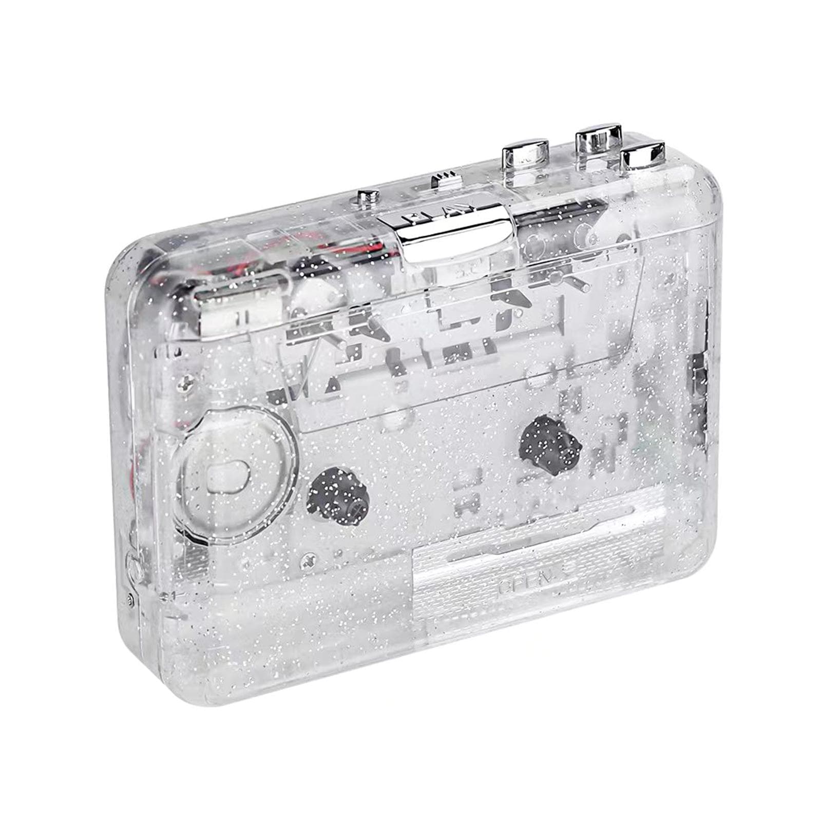 Portable USB Cassette Player Transparent Cassette Tape Player USB Cassette Capture with USB2.0 Port transparent