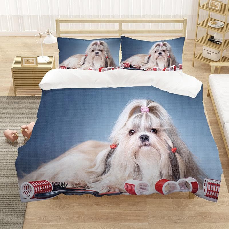 German Shepherd Duvet Cover Set Set King/Queen Size Purebred Hound Animal Bedding Set Kids Cute Dog Puppy Polyester Quilt Cover EU Single(135x200cm)