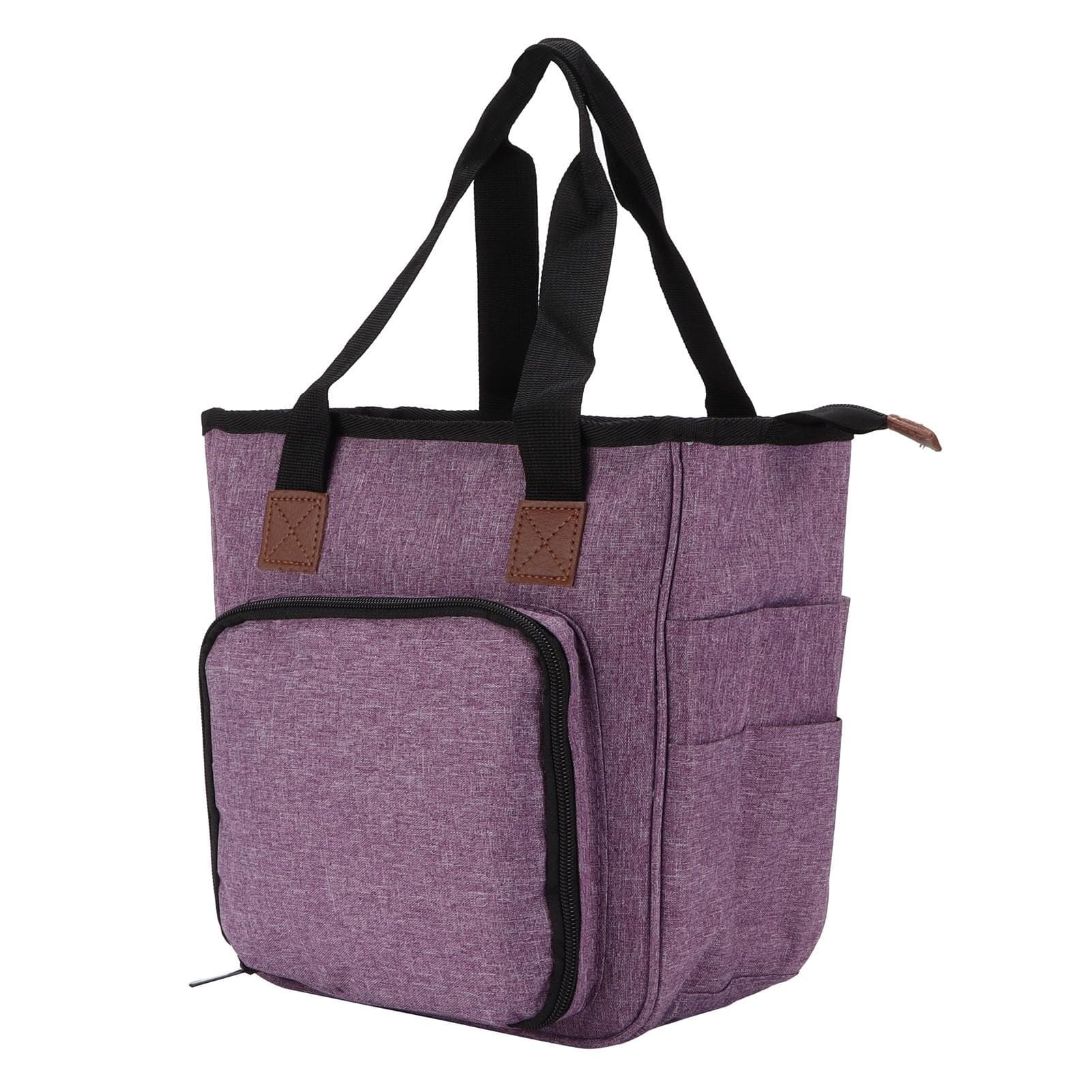 Knitting Bag Portable Multifunctional Oxford Cloth Storage Tote for Crochet Hooks NeedlesPurple
