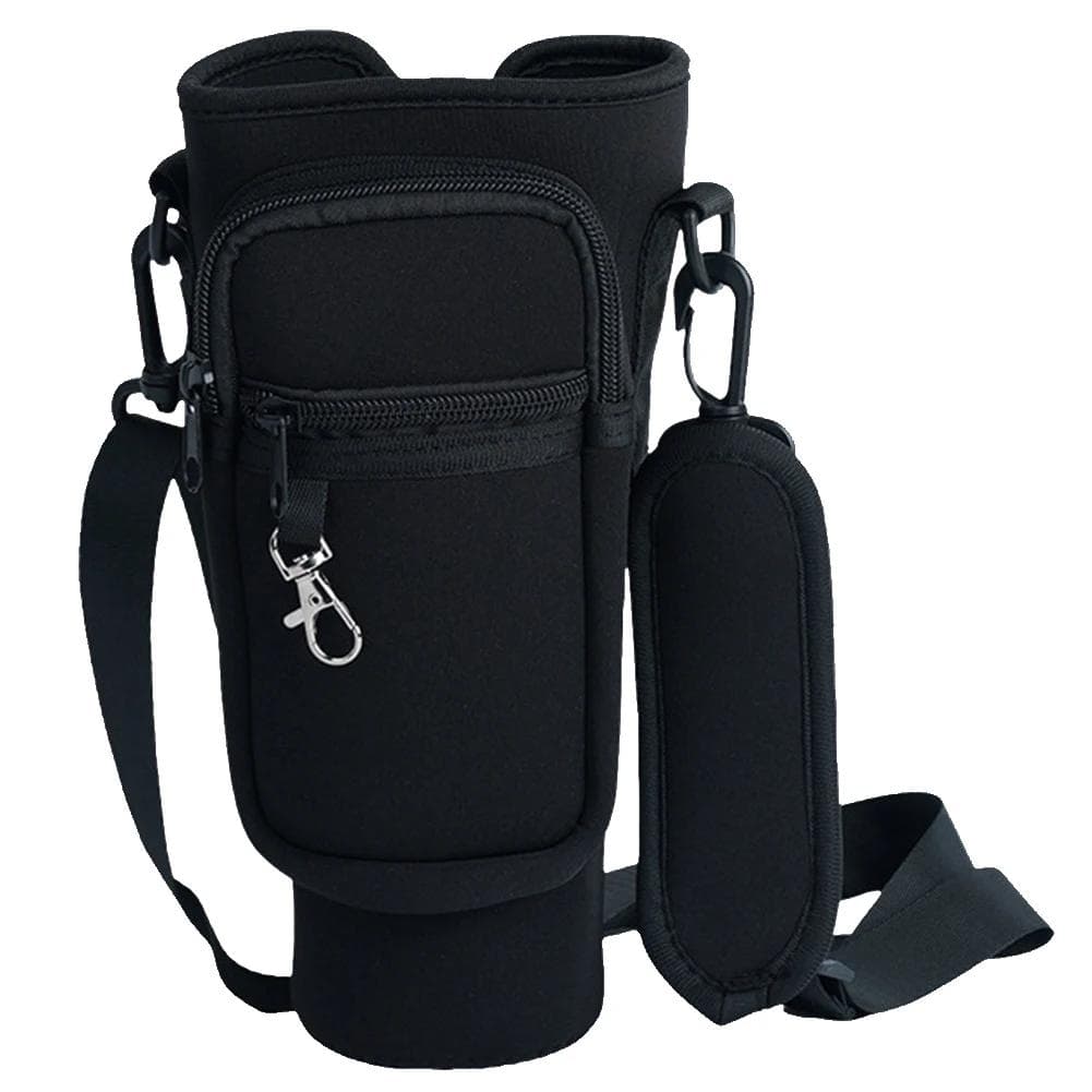 40oz Water Bottle Cover Bag Pouch With Adjustable Straps Multifunctional Water Pouch Holder Bottle Carrier Bag For Stanley Cup black