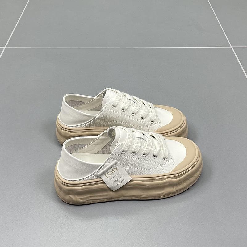 Two-wear Small White Shoes Women's Spring New Style Dissolved Thick-soled Casual Sports All-match Sneakers Trend 40