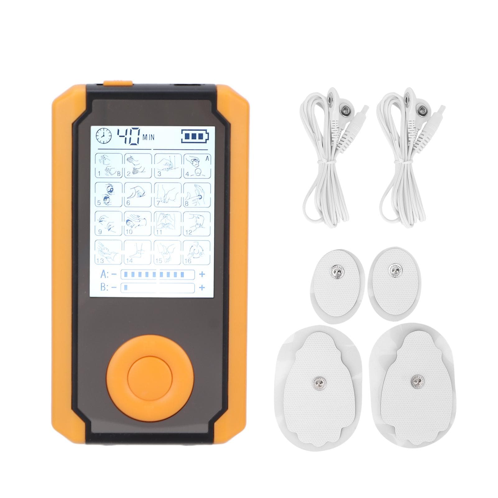 TENS Massager 16 Modes Dual Channel Digital Muscle Physiotherapy Massager Device 110‑240VAU Plug UK Plug
