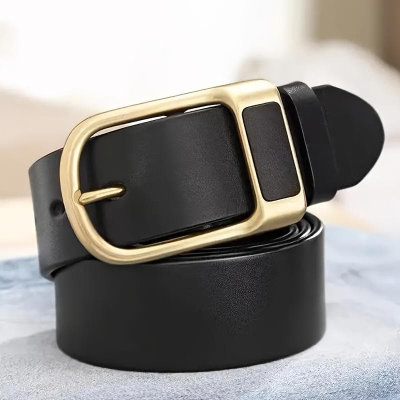 Belt For Men Business Casual Vintage Luxury Brand Genuine Leather Belt Men Designer For Jeans Fashion Pin Buckle Strap HQ236 120cm black