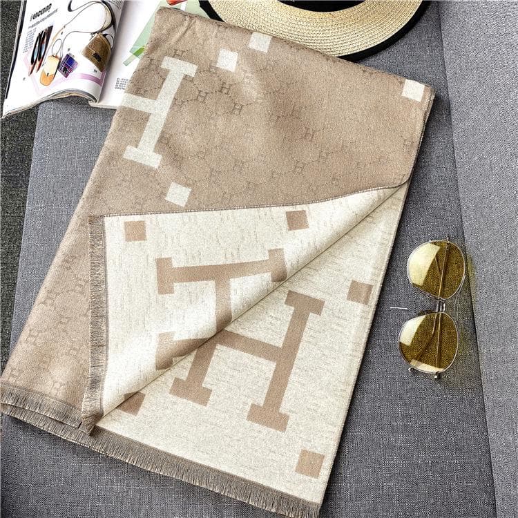 Women's Blue Imitation Cashmere Scarf for Autumn/Winter 180x65cm khaki