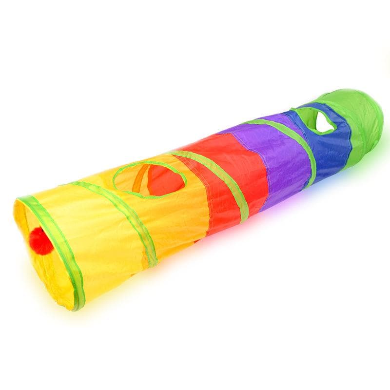 Cat Tunnel Pet Tube Collapsible Play Toy Indoor Outdoor Kitty Puppy Toys for Puzzle Exercising Hiding Training yellow