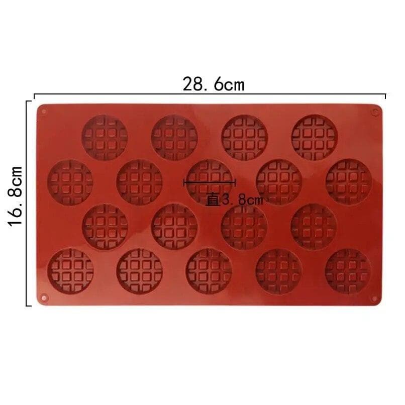DIY Cute Round Waffle Making Mold Practical Chocolate Making Tool Aroma Candle Silicone Mold Food Grade Silicone Baking Supplies