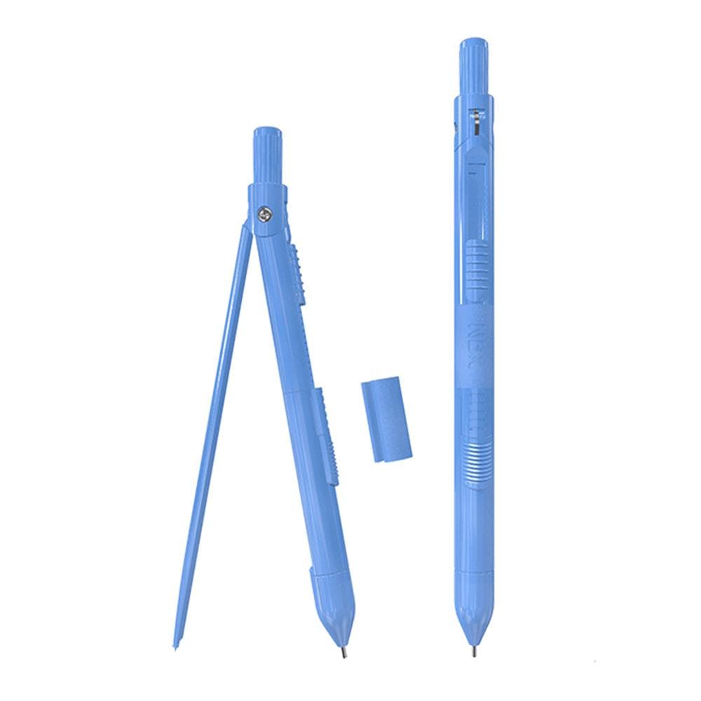 NBX Professional Compass with Mechanical Pencil Math Geometry Drawing Tools with 0.7mm Leads & 6 blue
