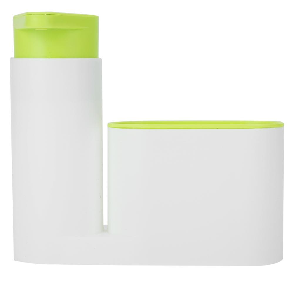 Multifunctional Washing Sponge Sink Detergent Soap Dispenser Storage Kit (Green)