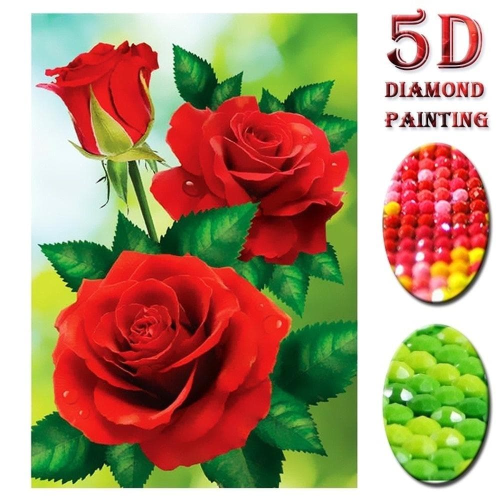 Diamond Embroidery Red Rose 5D Diy Diamond Painting Home Decor Painting Gift 20X30CM