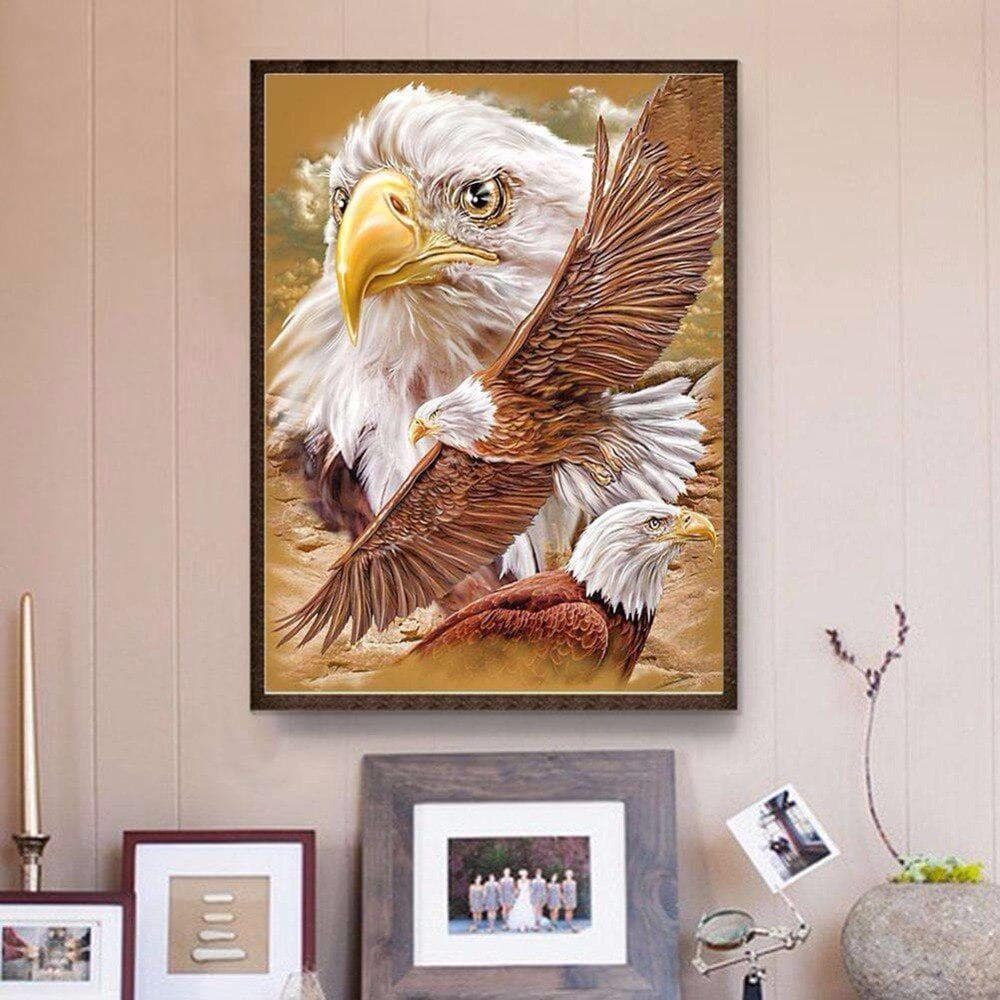 5D DIY Diamond Embroidery Soaring Eagle Home Decoration Diamond Painting Cross Stitch Rhinestone 20X30CM