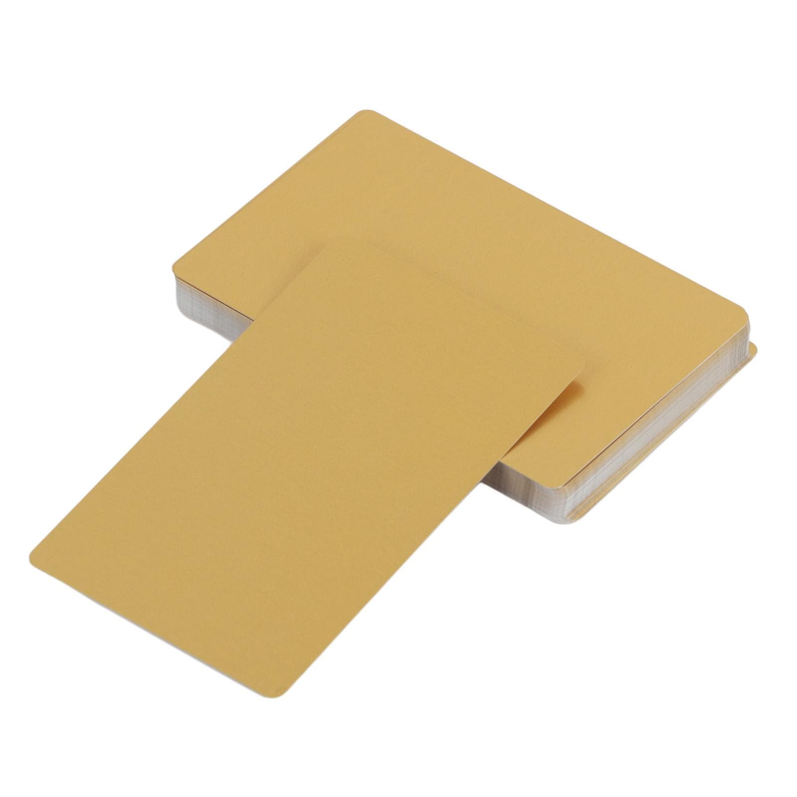 50Pcs Impressive Blanks Laser Mark Engraved Metal Business Visiting Name Cards (Yellow) Yellow