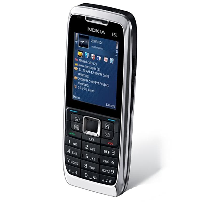 Refurbished Nokia Original Nokia E51 Mobile Phone With 1 SIM 1 Battery 1 Charger silver