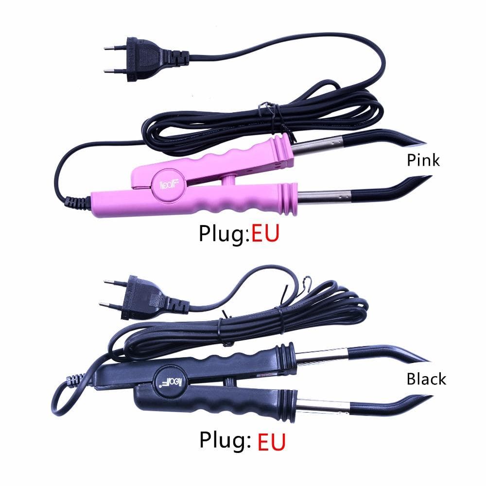 Hair Extension Iron Keratin Bonding Tools Fusion Heat Connector Machine Temperature Fusion Heat Connector Hair Extension Tools BlackEu