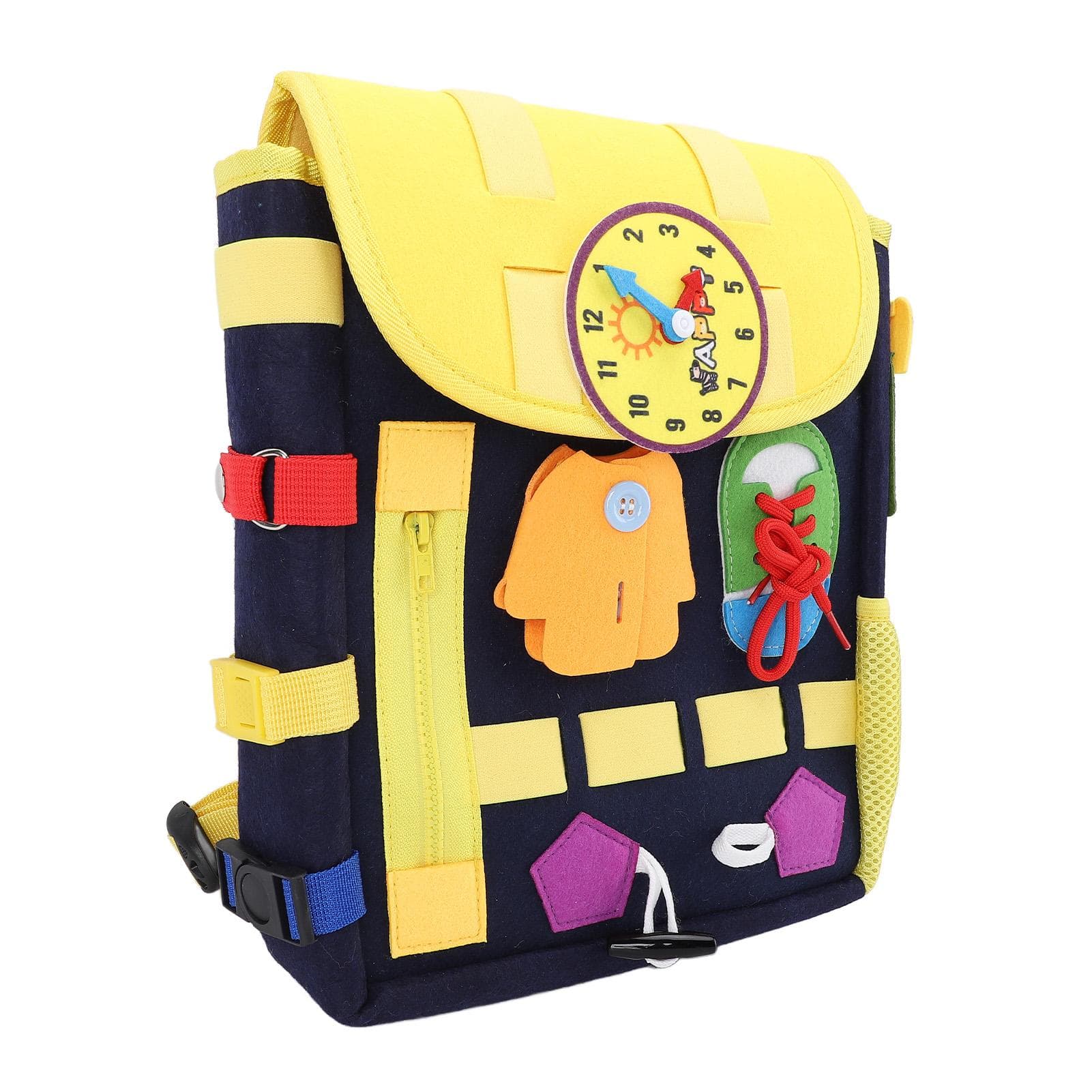 Toddler Backpack with Buckles Felt Educational Learning Activity Sensory Backpack Large Capacity