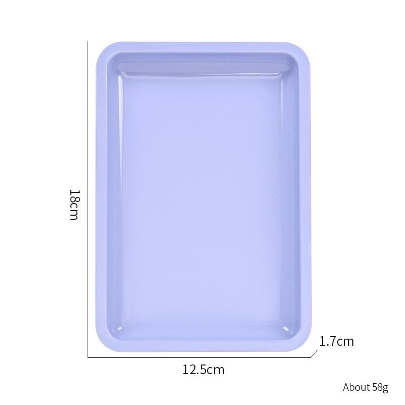 Stainless Steel Cosmetic Storage Tray Nail Art Equipment Plate Dental Tray False Nails Dish Tools purple