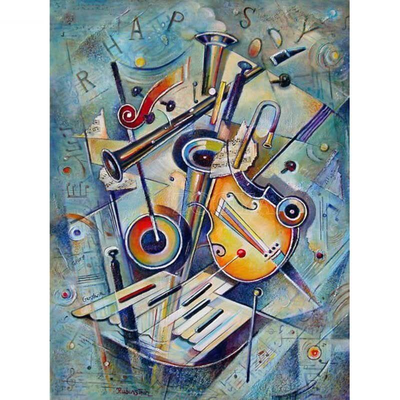 5D DIY Diamond Painting Cross Stitch Full Round Drill Drum Diamond Embroidery 20X30CM