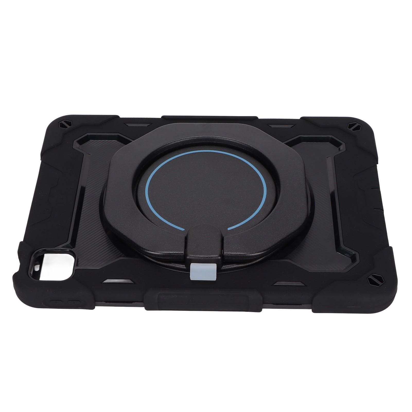 IOS Tablet Case 11in 3 Layer Shockproof Slim Tab Case with 360 Rotating Kickstand Shoulder Strap black