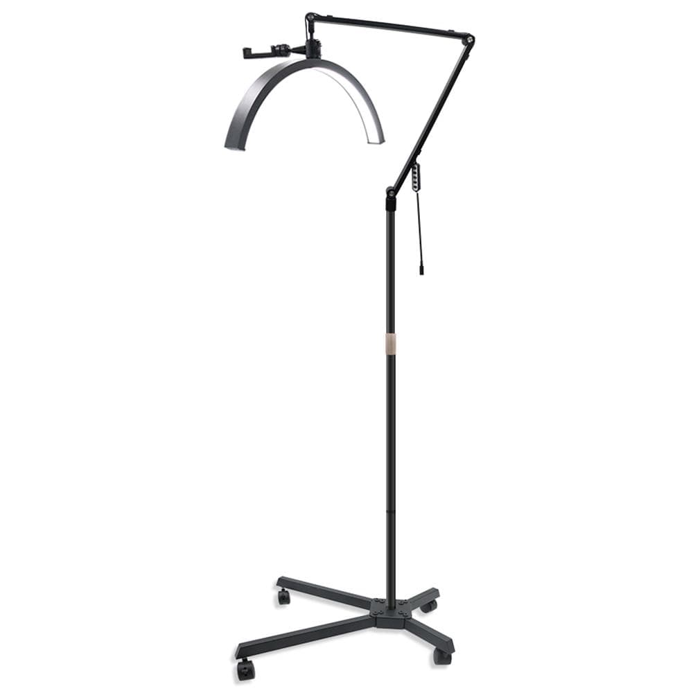 HD-M50X 36W Floor LED Video Light Half-moon Shaped Fill Light 3000K-6000K Dimmable with Telescoping UK Plug black