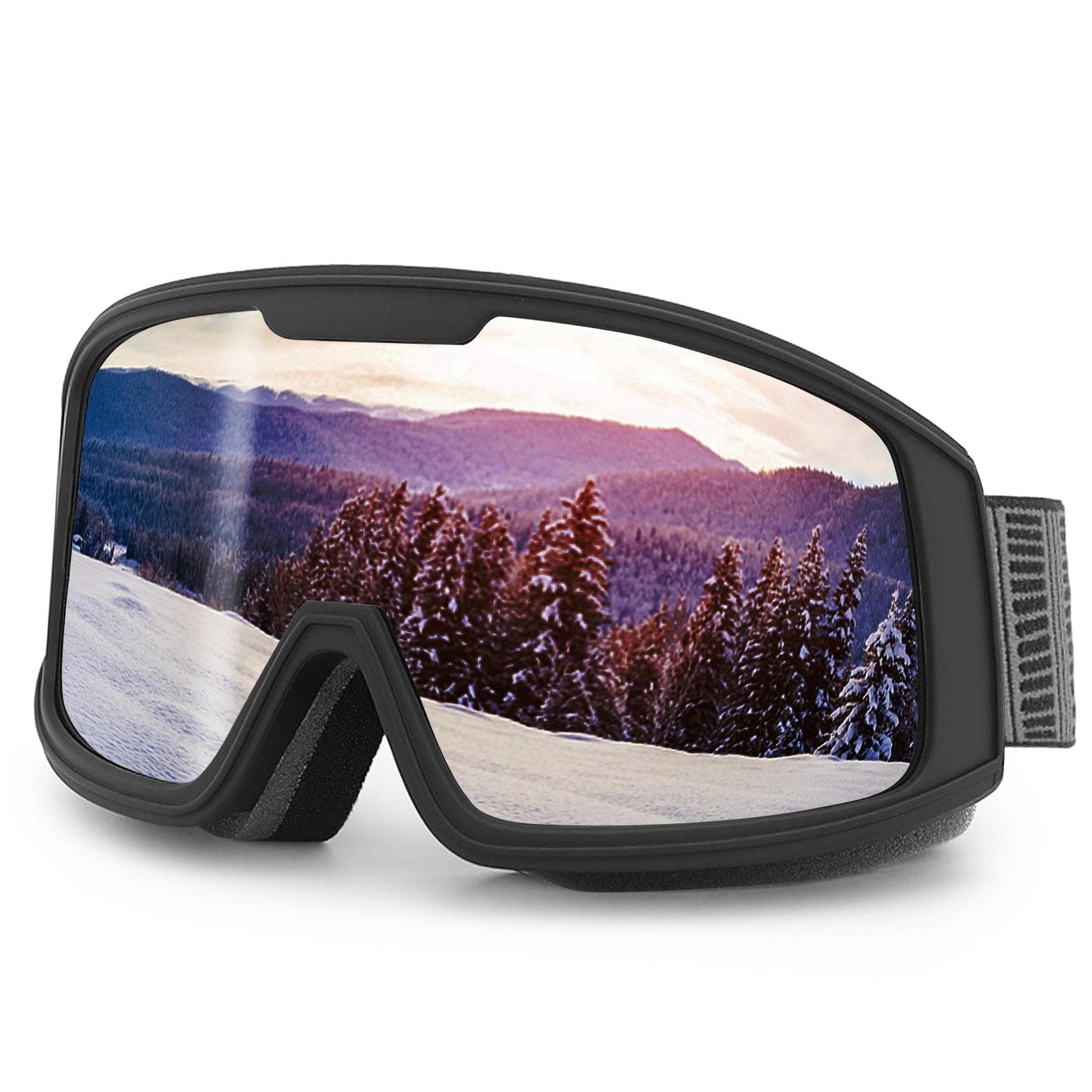 Clarity Improved Ski Goggles for Men Women Anti Fog UV Protection Snow Goggles grey