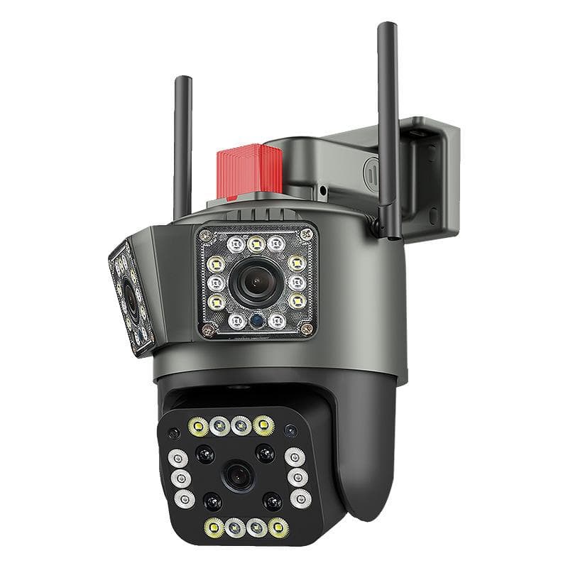 8MP PTZ WiFi 4K Three Lens Screen Camera Outdoor Three Screens Protection Motion Detection Outdoor IP CCTV Survalance Cameras AU Plug
