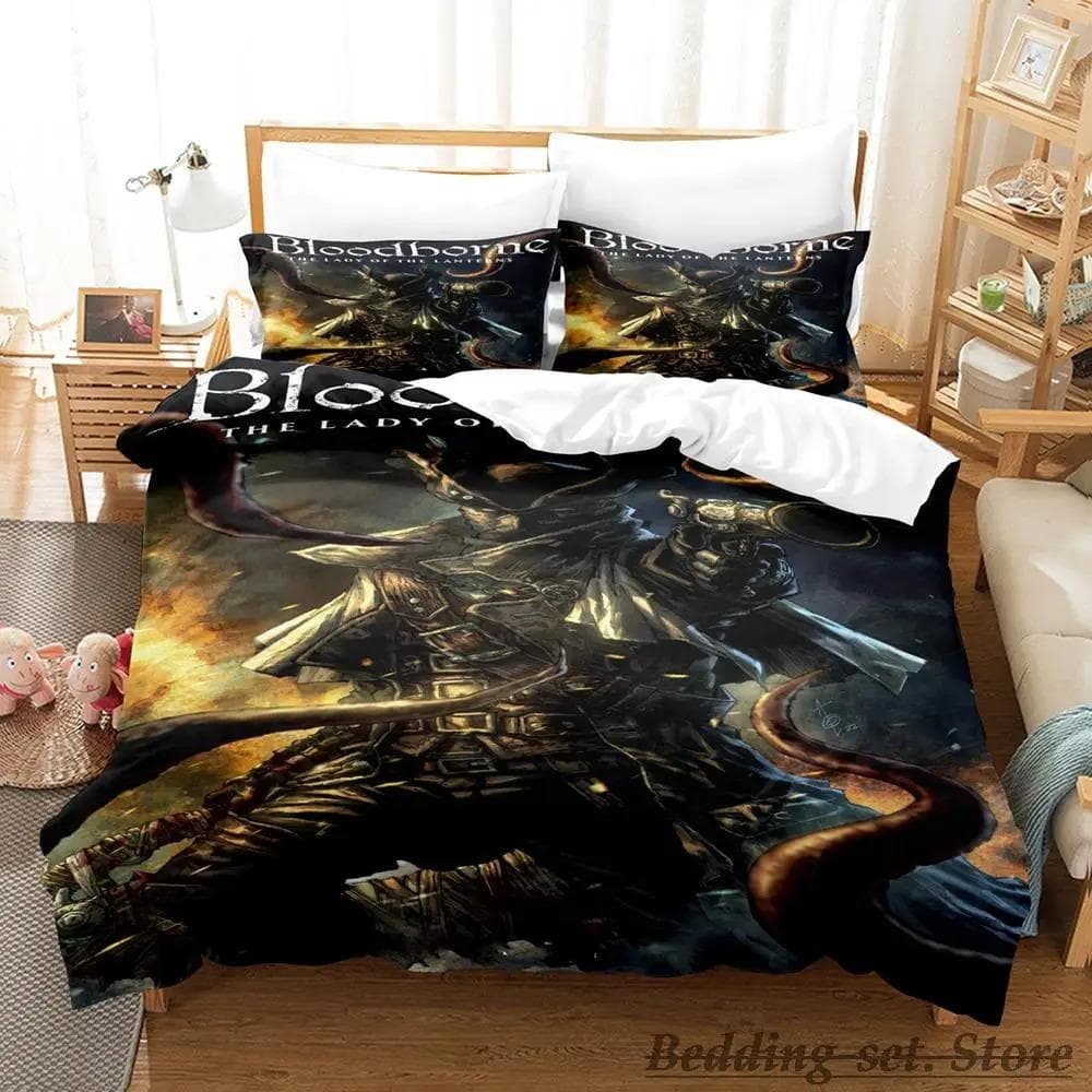 New Bloodborne Lady Bedding Set Single Twin Full Queen King Size Bed Set Adult Kid Bedroom Duvetcover Sets Anime Game 70x133cm 2pcs