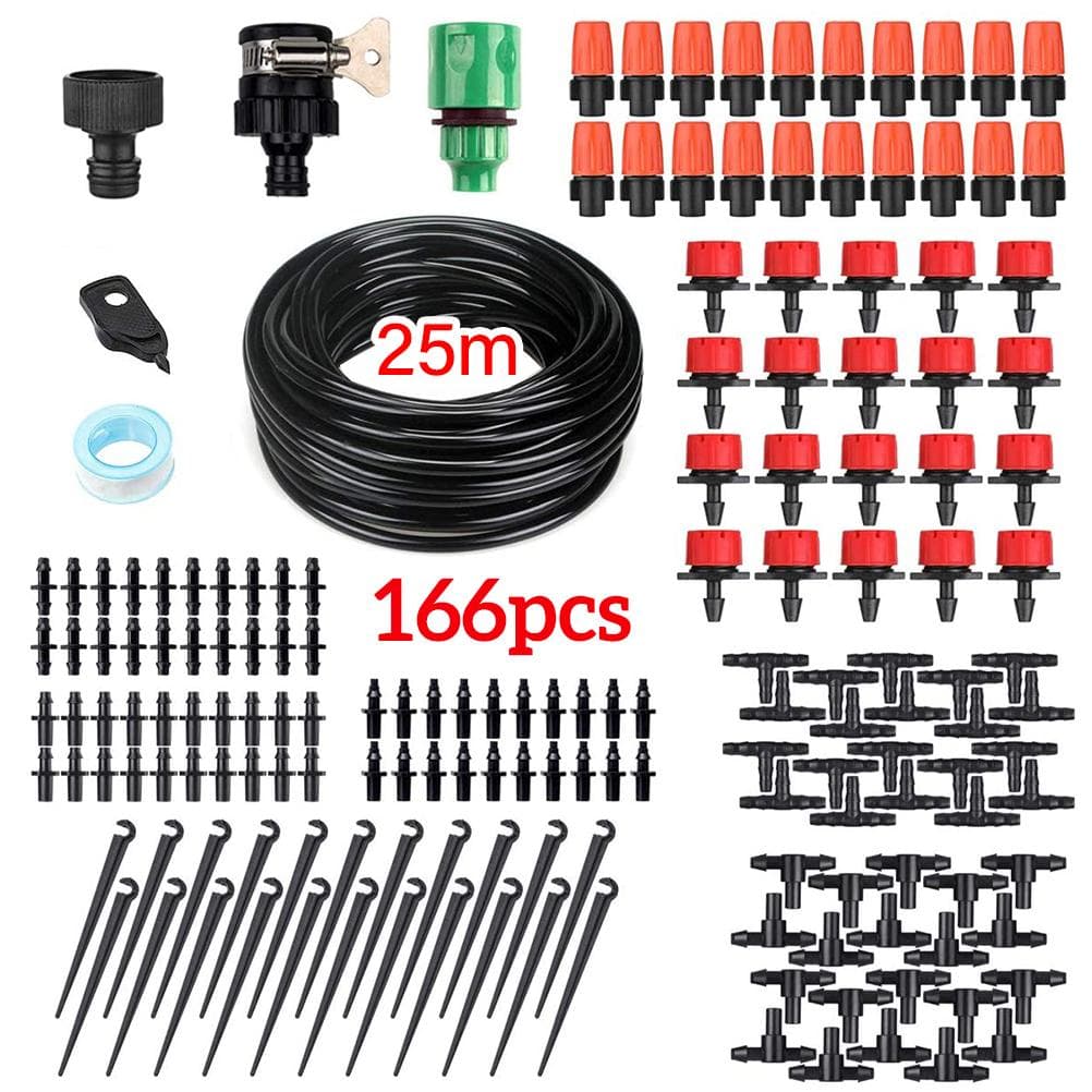 Drip Irrigation Kit Plant Watering Kit with Distribution Tubing Hose Adjustable Nozzles Mist