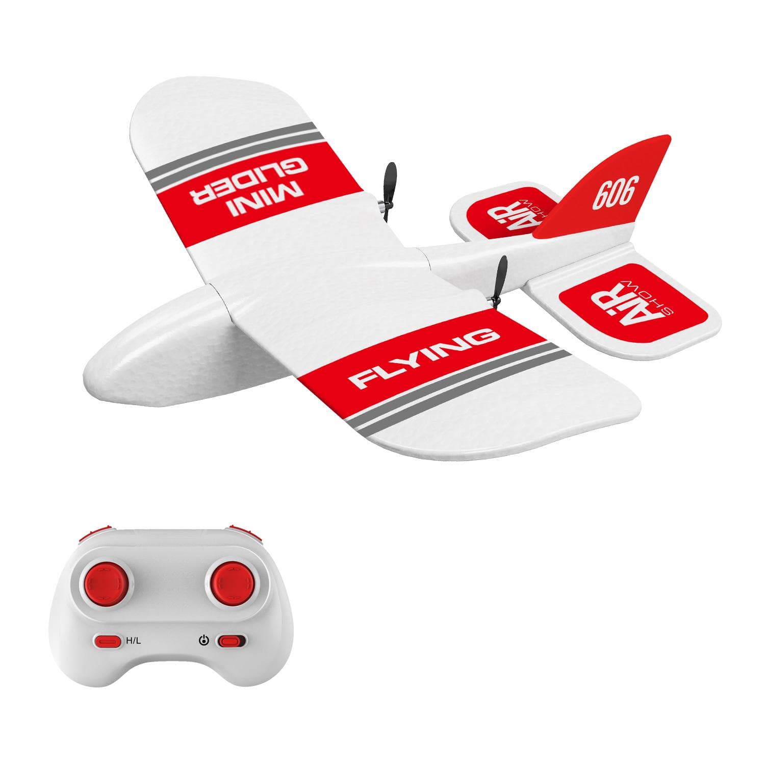KF606 2.4G RC Airplane Flying Aircraft for Beginner EPP Foam Glider Fixed Wing Airplane RTF Foam Plane Remote Control Gliding Aircraft Model Toys One Battery red