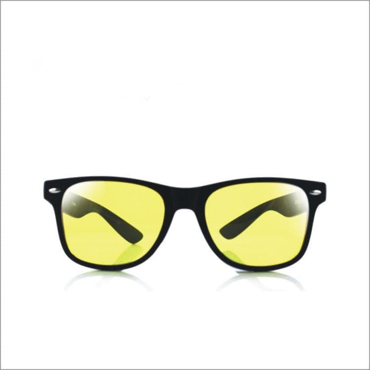 Unisex Square Yellow Lenses Night Vision Driving Glasses Windproof Goggles for Men Women