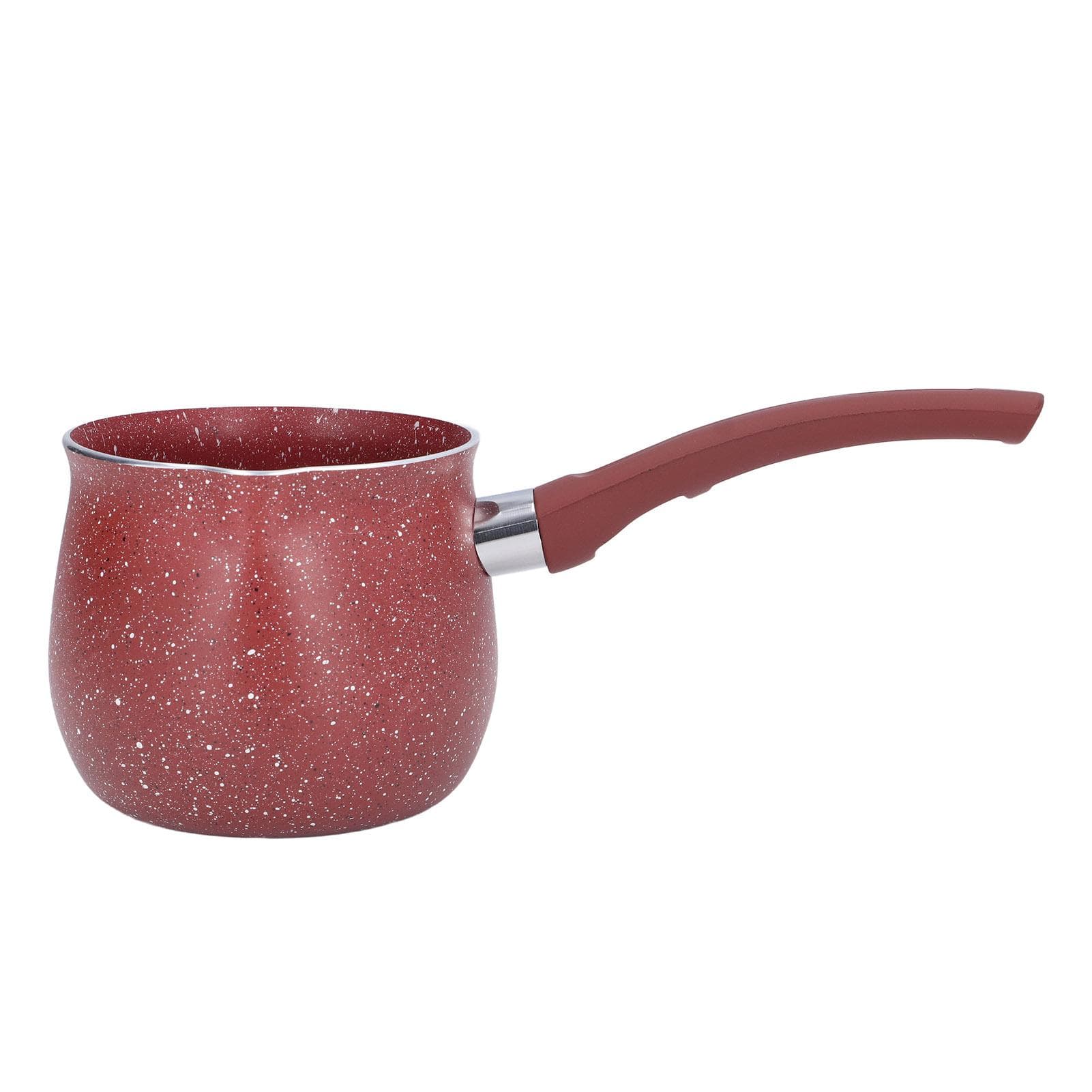 Single Handle Coffee Warmer Boiling Pot Mini Milk Pan Aluminum Alloy Non Stick Anti Scalding for L(for 6.5-9kg) red