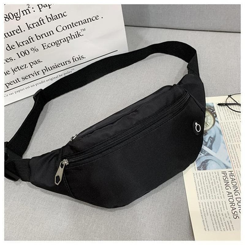 Travel Women Men Male Waist Bag Pack Casual Functional Belt Shoulder Bag Sports Belt Pouch Phone Money Chest Bag Fanny Hip black