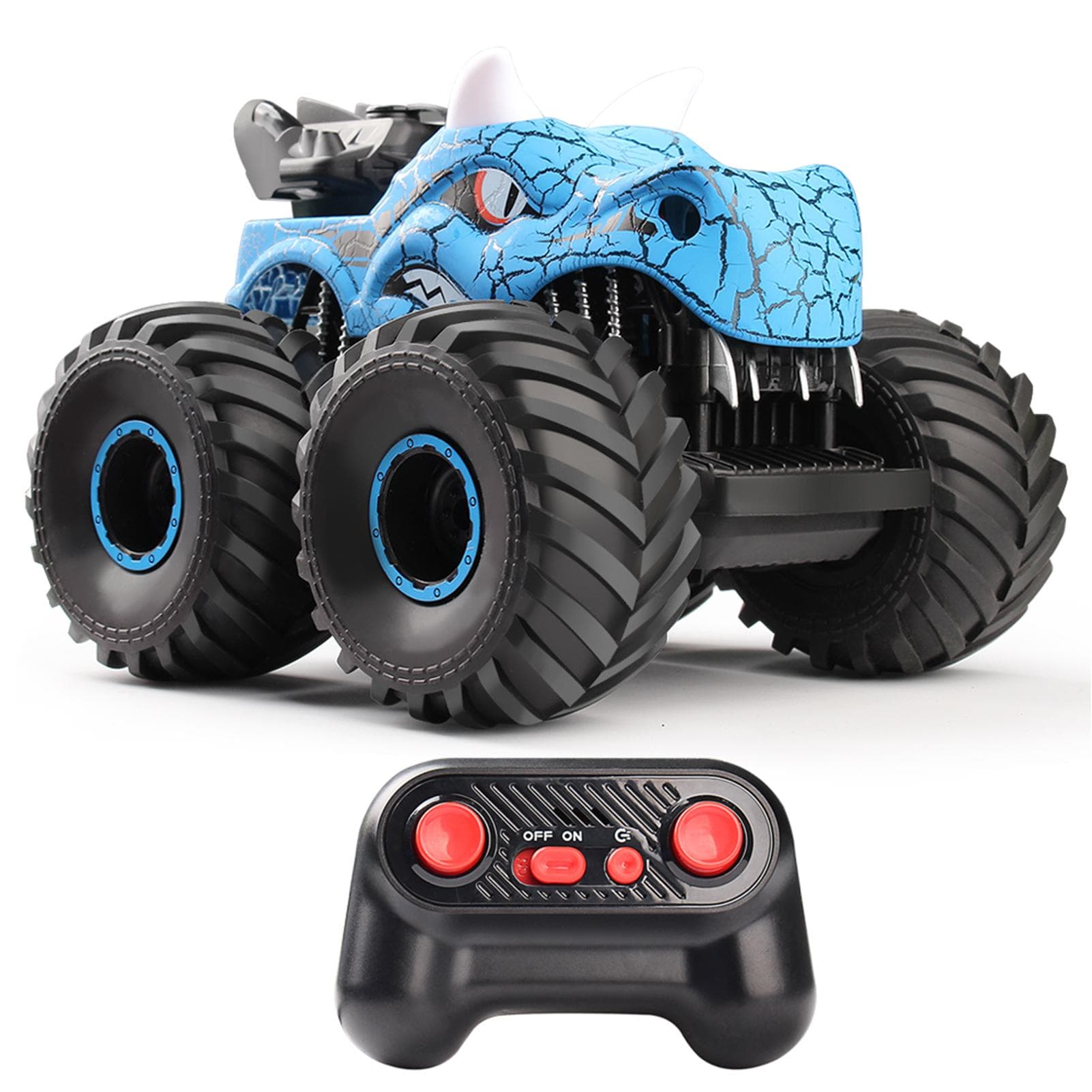 Remote Control Car, 1:16 2.4Ghz 4WD Spray Remote Control Off-Road Stunt Car with Lights Sound blue