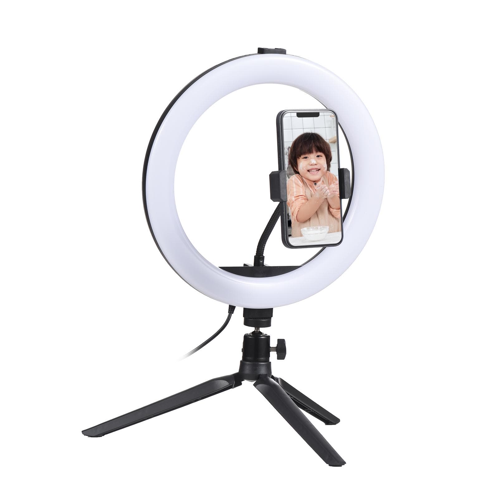 10 Inch LED Ring Light Video Conference Lighting 3 Lighting Modes 11 Levels Adjustable Brightness black