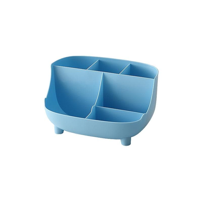 Kawaii Desktop Pen Holder Large-capacity Cute Stationery Storage Box Creative Cartoon Pencil Holder Ins Desk Organizer for Girls sky blue