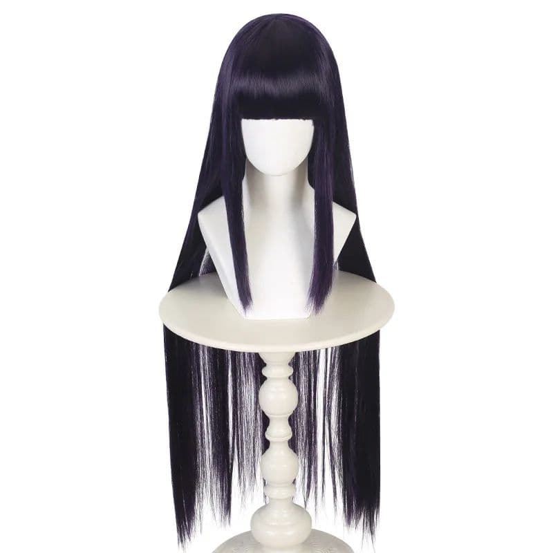 Anime Hyuga Hinata Cosplay Costume Wig Sweatshirt Pants Fishnet High Leg Pouch Cos Convention Daily Use Gift one size black