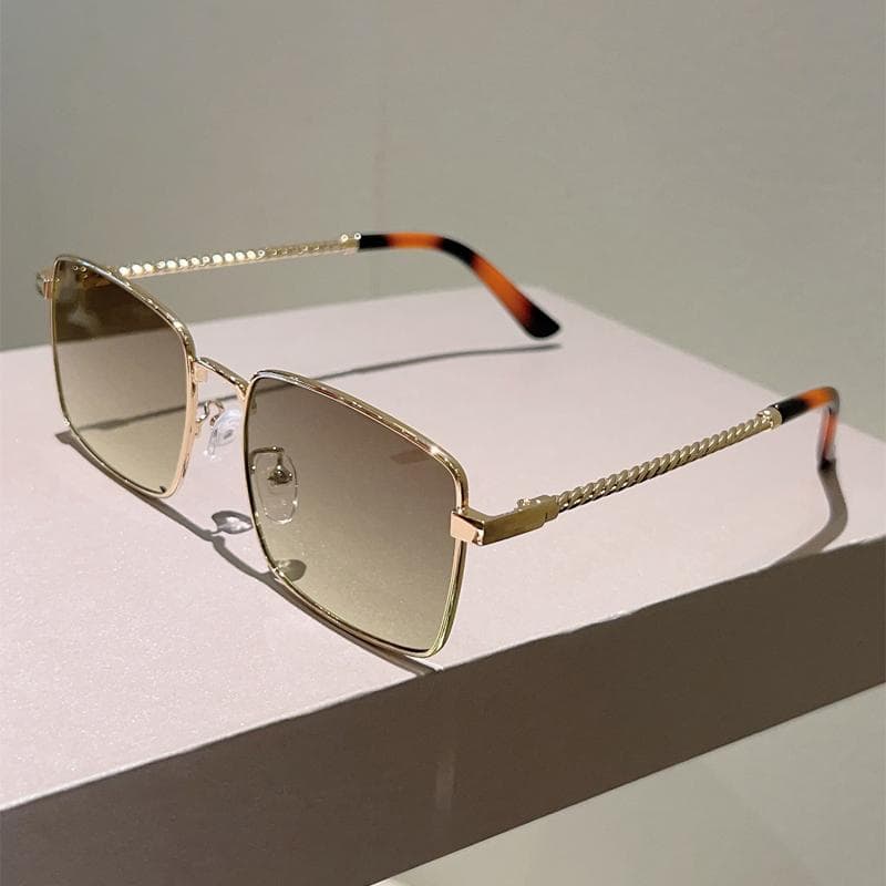 KAMMPT Vintage Square Sunglasses Full Metal Rim Retro Design Sun Glasses for Men Women Trendy Fashion Shades as picture shows