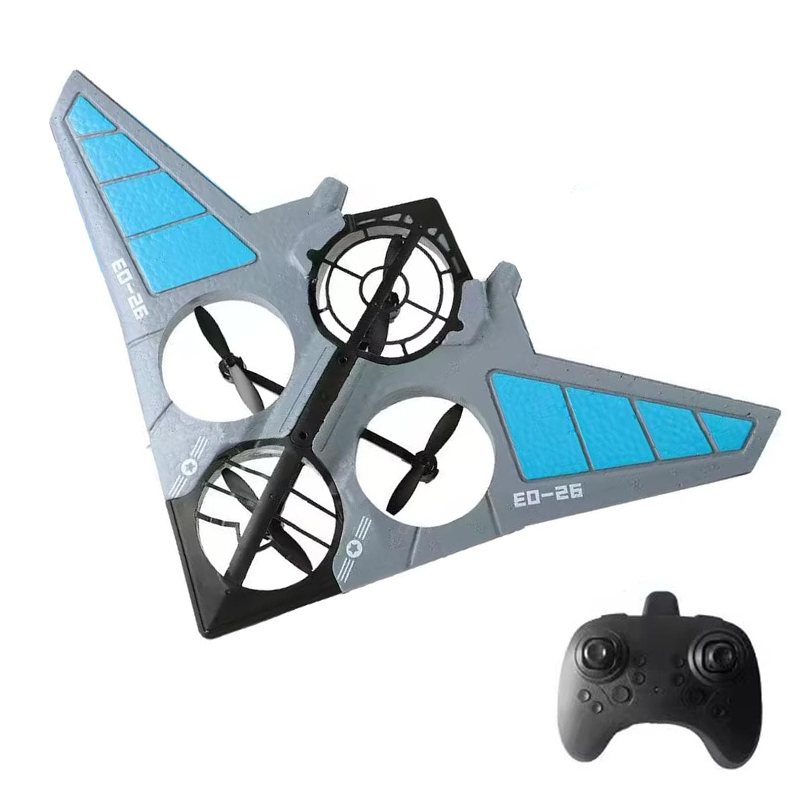 Foam Remote Control Drone 2.4GHz Remote Control Airplane 360 degrees Stunt Rotation for Kids Children 3 1 battery blue
