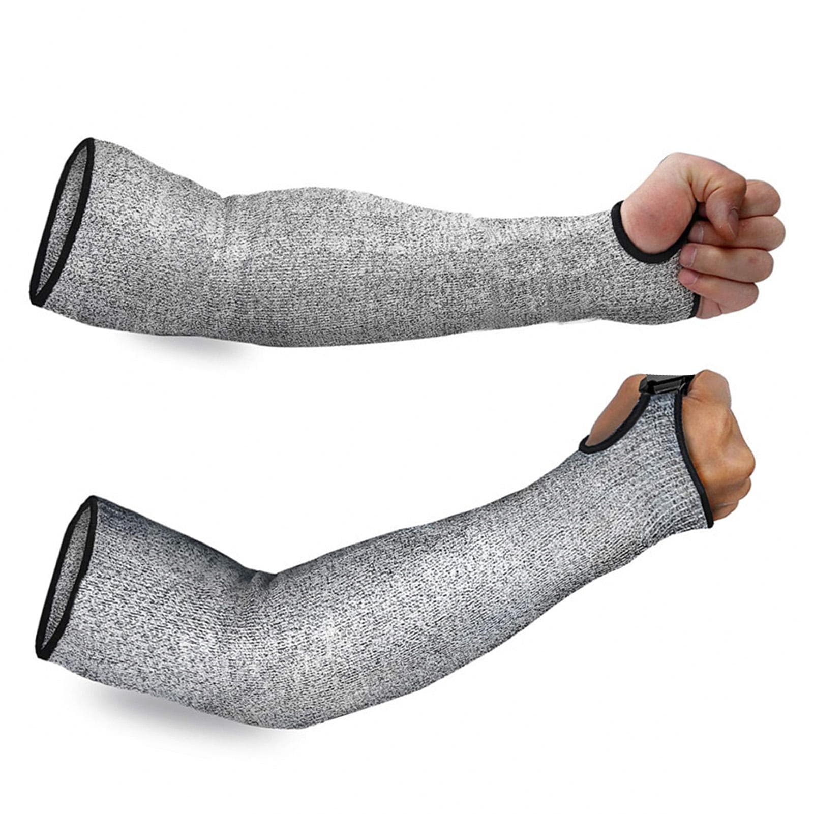 1 Pair Arm Protection Sleeves Cut Resistant Thumb Slot Arms Guards for Work Safety Thumb Slot 45cm