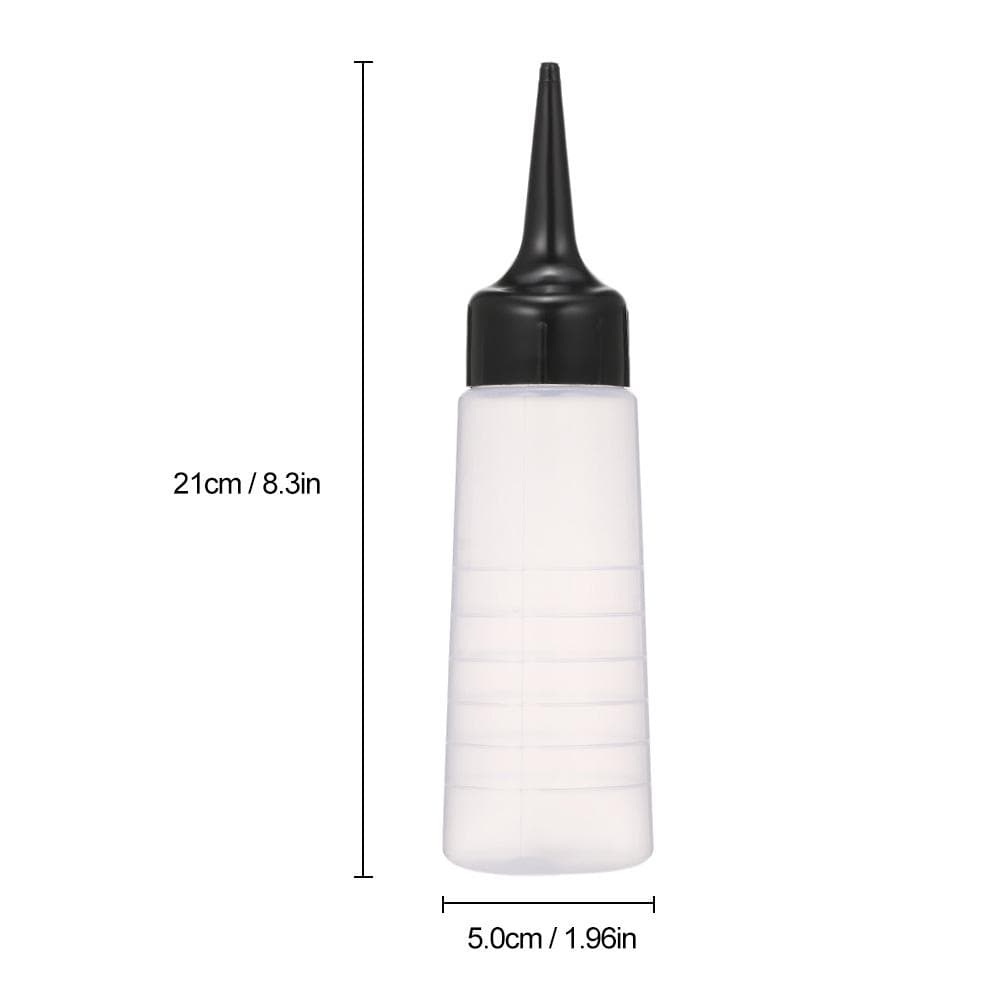 150ml Hair Dye Bottle Hair Color Mixer Bottle Hair Color Applicator Bottle with Black Slant Tip transparent