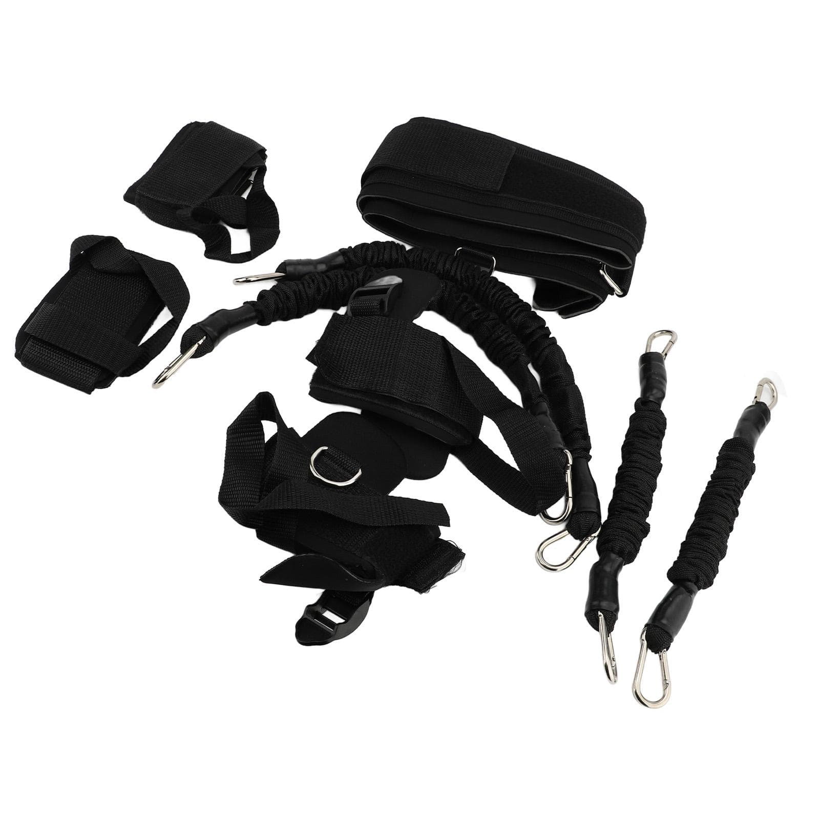 Pull Up Assistance Bands Set with Ankle Wrist Straps TPE Adjustable Workout Exercise Bands Black