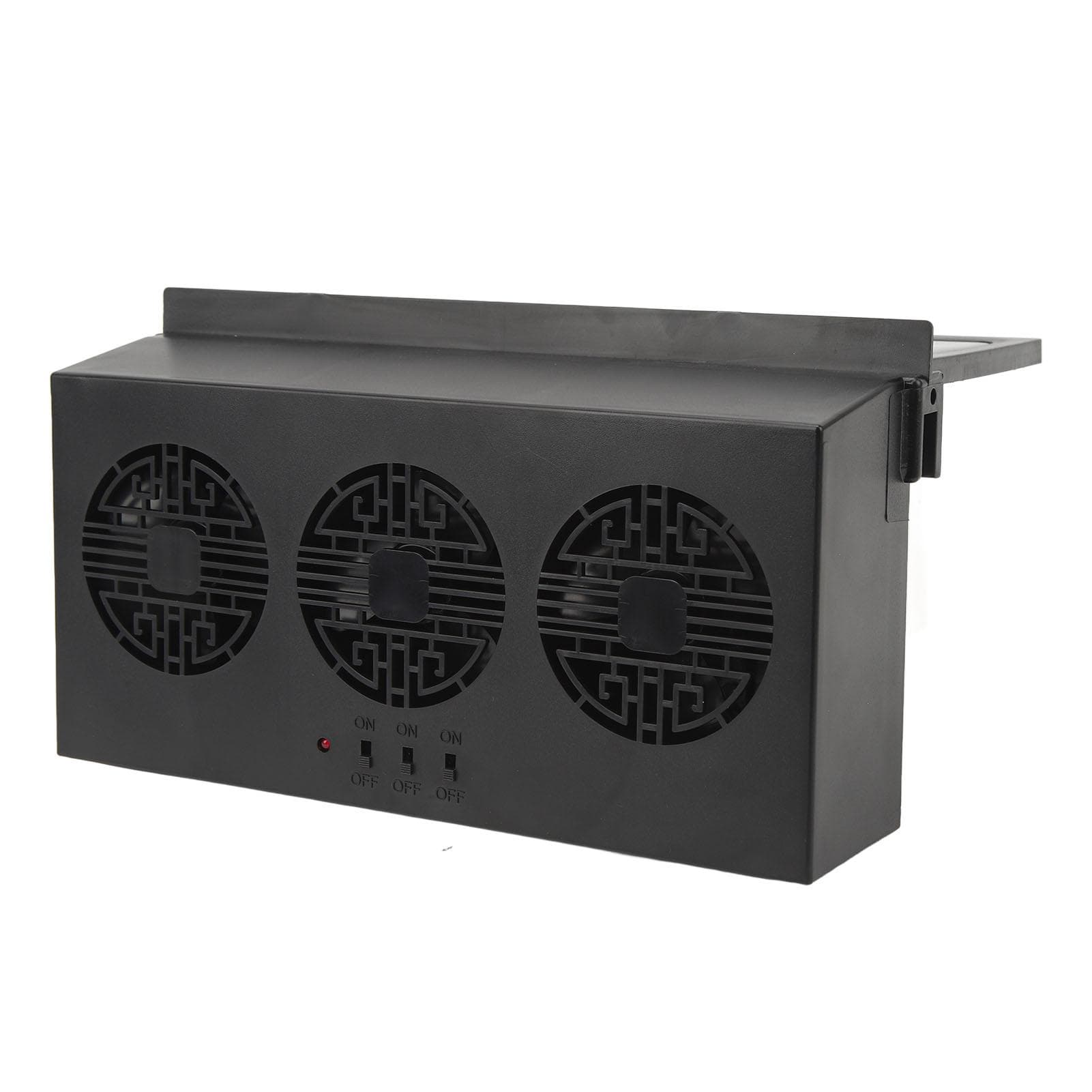 Solar Powered Car Exhaust Fan Fast Cooling Removing Odor Portable Energy Saving Black Air Vent