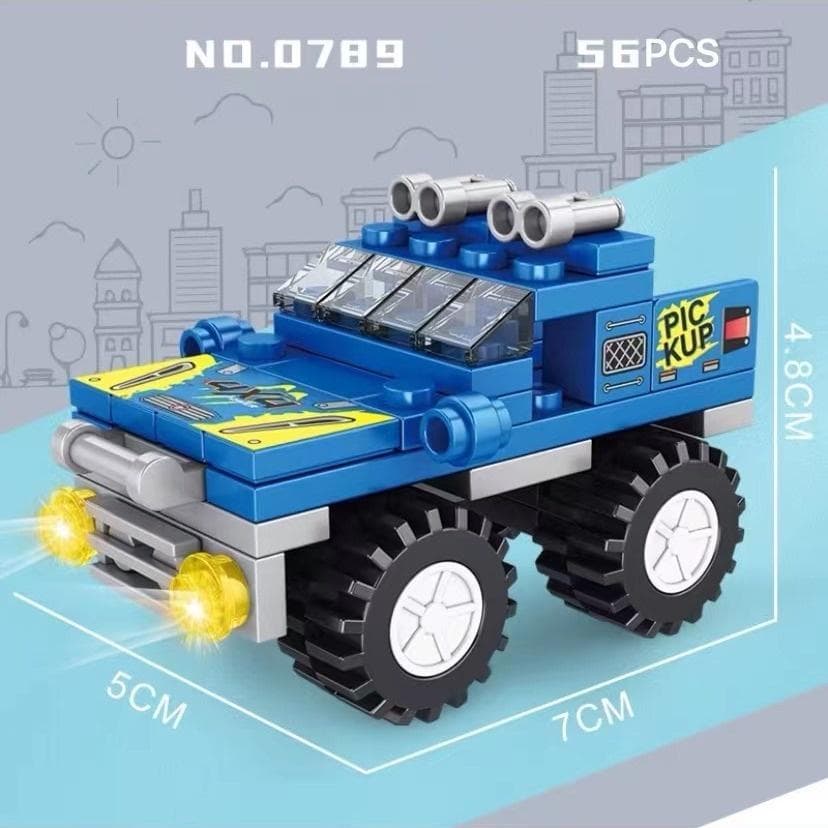 8 Style Colorful Mini City Vehicle Building Block Toy Bricks Car Model for Boys Children Gift Toy NO.0789