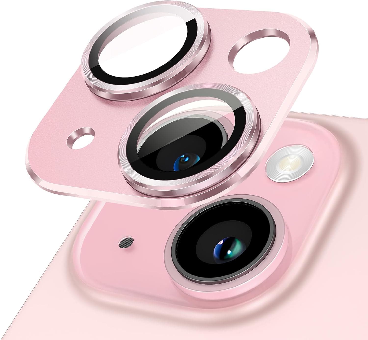 Natural Titanium Gray Metal Camera Lens Protector for Iphone 16 15 Pro Max 14 Plus 13 Mini 12 11 14Pro 15Pro 13Pro 12Pro Glass Protection Accessories For iPhone 12 Mini pink