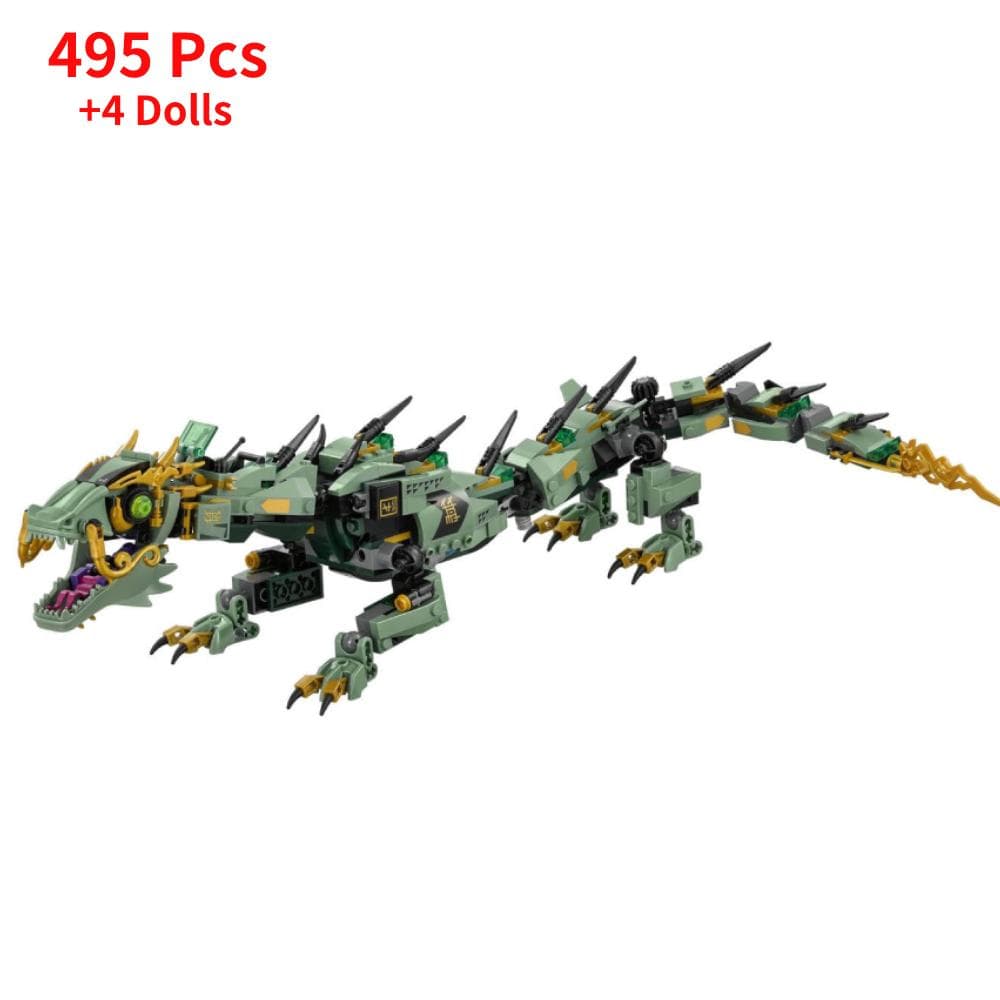 Green Ninja Mech Dragon Model From Movie Building Blocks Children Toys for Boys Christmas Gifts for Adult Home Decoration