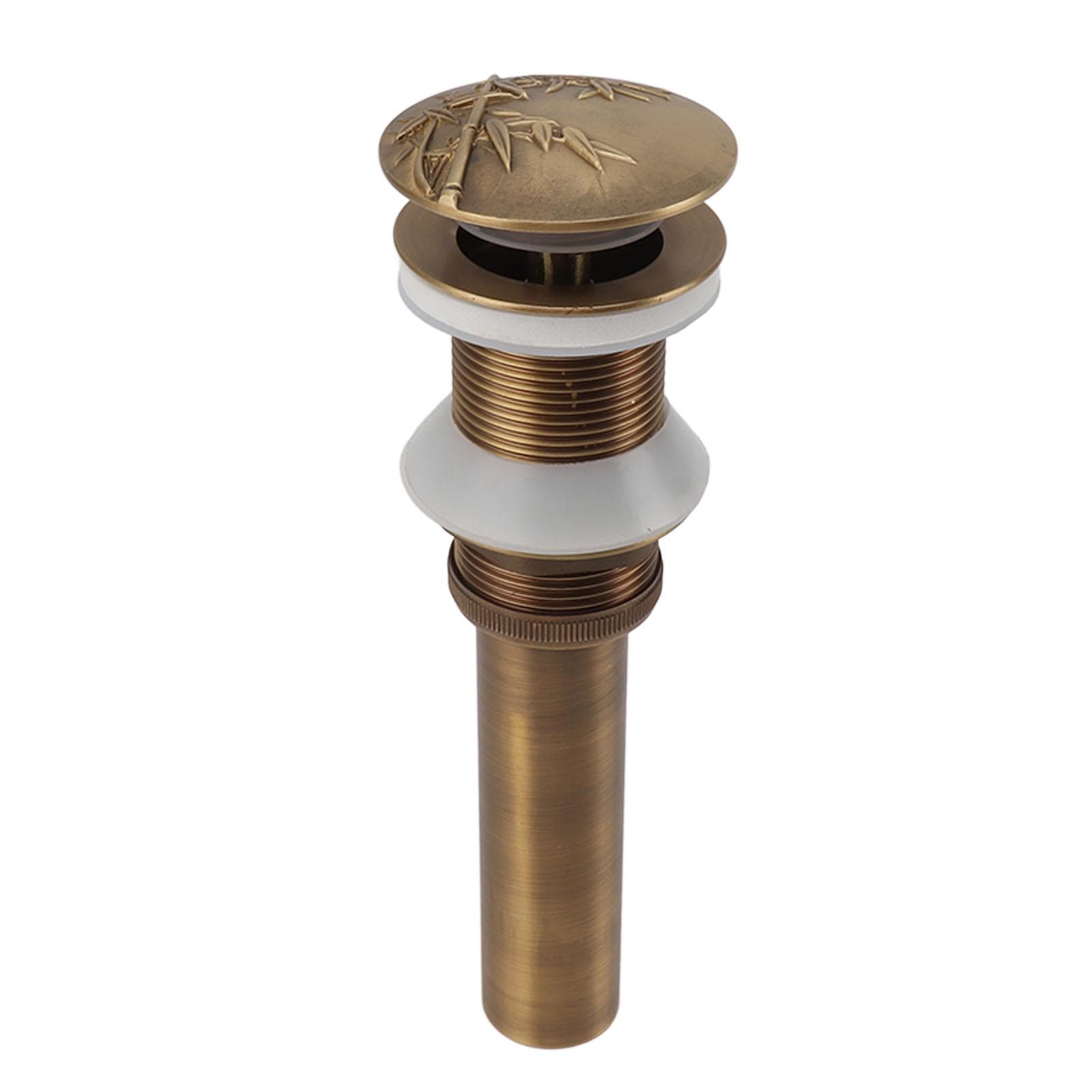 Pop Up Sink Drain Vintage Sink Vessel Drain Stopper Plant Pattern Brass Quick Drainage Sink Parts
