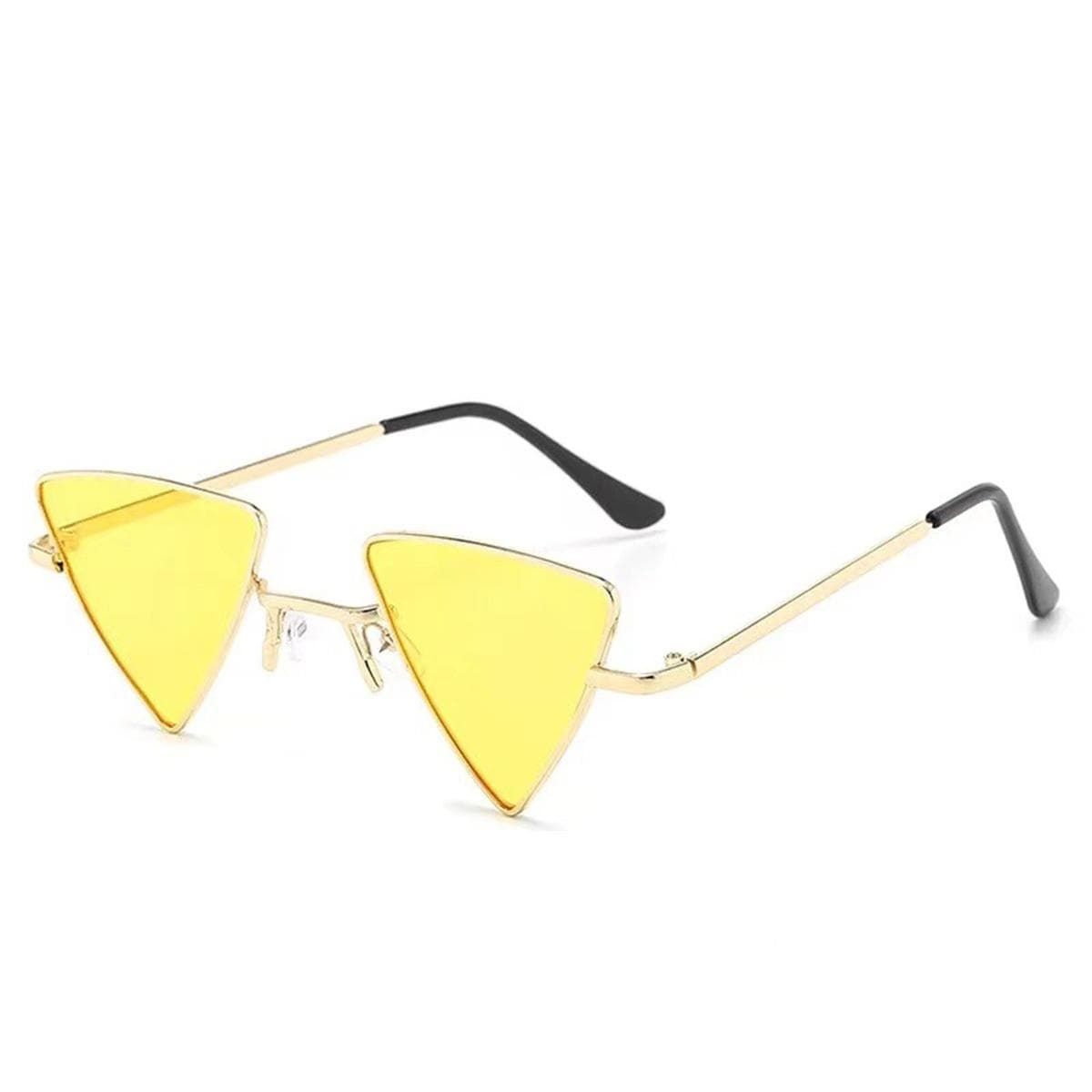 Men's Sunglasses Fashion Women's Glasses Universal Punk Triangle Sunglasses. yellow