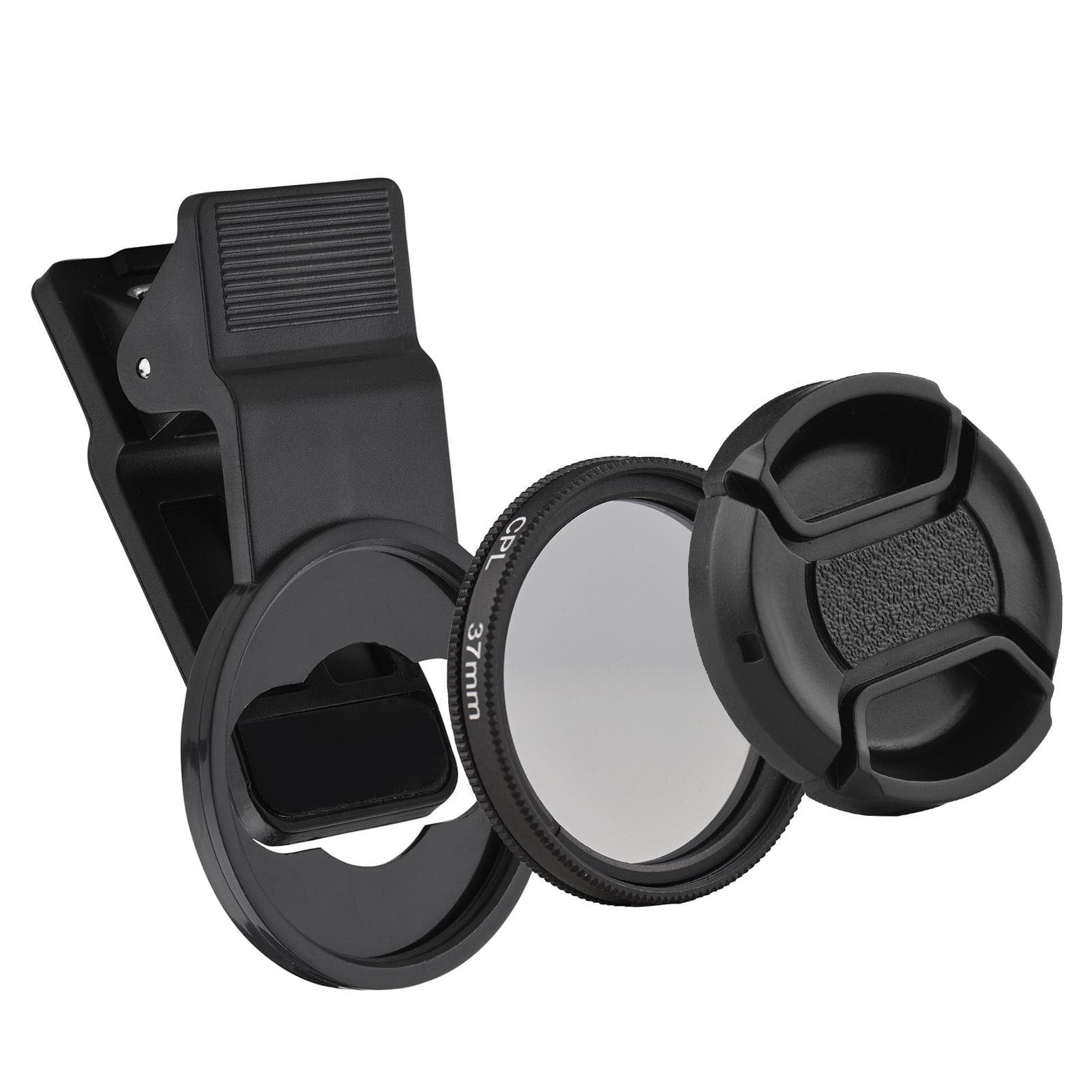 Andoer 37MM Professional Smartphone CPL Filter Set  Clip-on Circular Polarizer Lens with Universal black