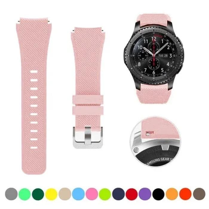 20mm 22mm Band For Samsung Galaxy Watch 3 4 5 6 46mm 42mm Gear S3/ Sport Active 2 Silicone Bracelet For Huawei GT 4 3 2/2e Strap 22mm pink