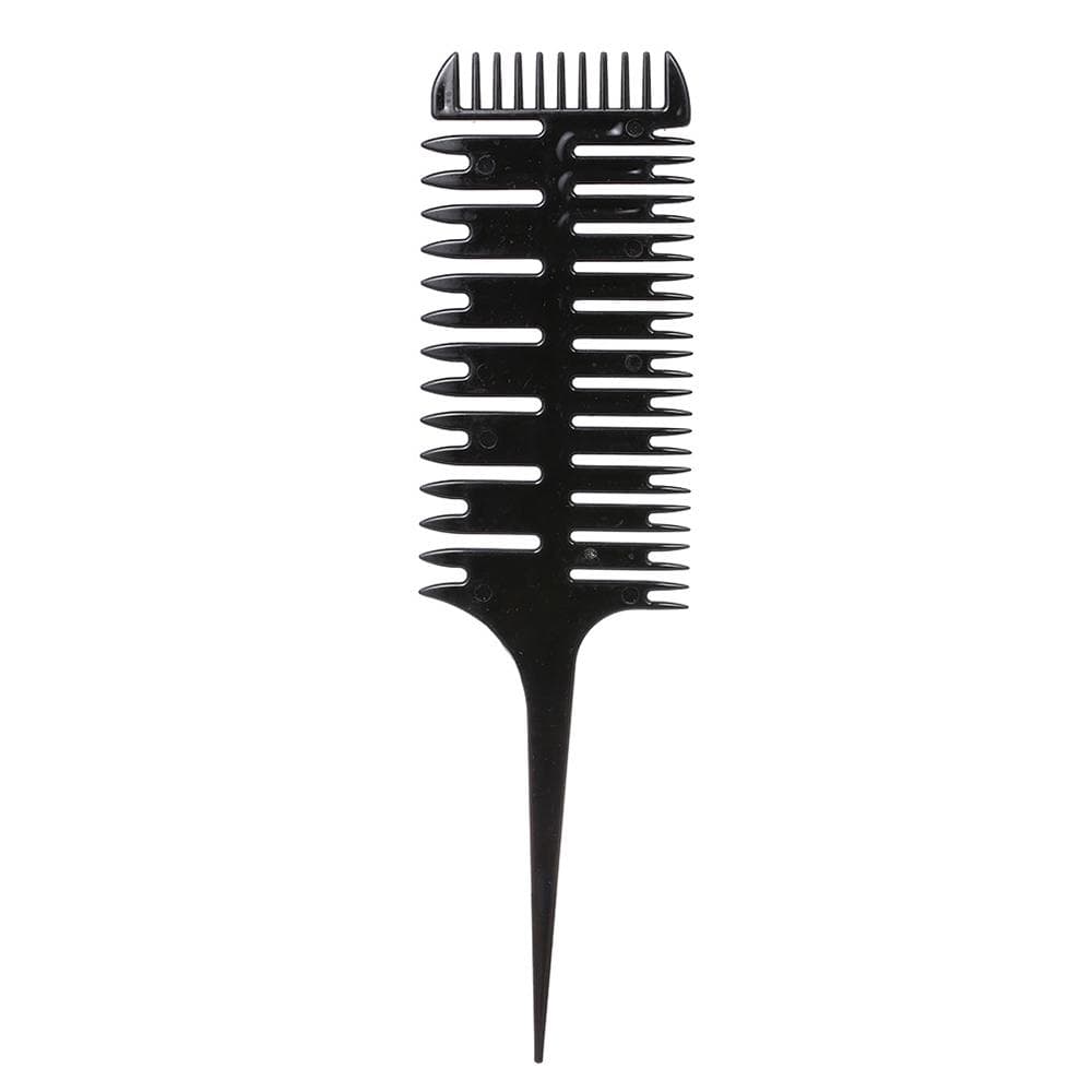 Hair Dyeing Comb 3-Way Sectioning Highlight Comb Professional Weave Weaving Comb Hair Dye Styling black